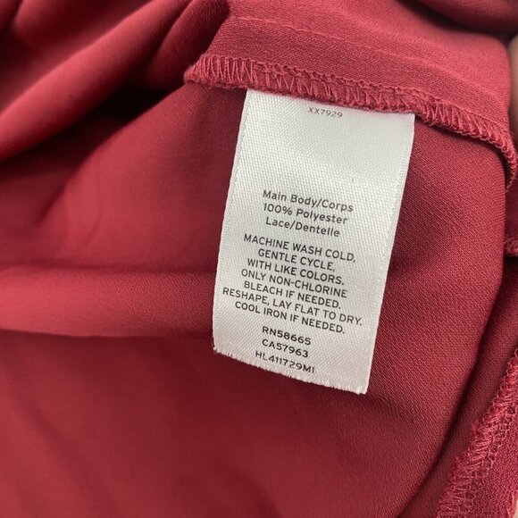 Chelsea28 Size M Sleeveless Gauze Raw Edge Maroon Burgundy Blouse - Picture 7 of 8